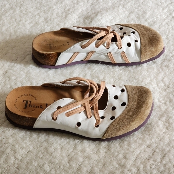 Think leather clog color tan and white size 36 - Picture 3 of 8